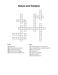 Nature and Gardens Crossword Puzzle