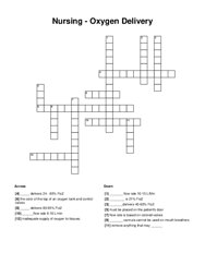 Nursing - Oxygen Delivery Crossword Puzzle