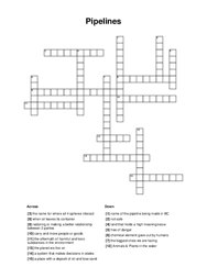 Pipelines Crossword Puzzle