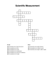 Scientific Measurement Crossword Puzzle
