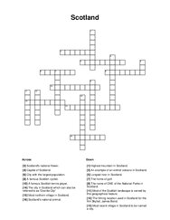 Scotland Word Scramble Puzzle