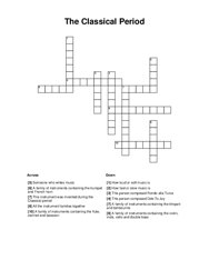 The Classical Period Crossword Puzzle