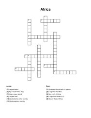 Africa Crossword Puzzle