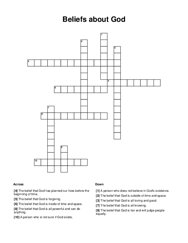 Beliefs about God Crossword Puzzle