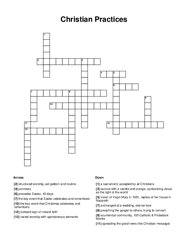Christian Practices Crossword Puzzle