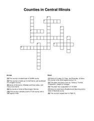 Counties in Central Illinois Crossword Puzzle