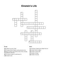 Einsteins Life Crossword Puzzle