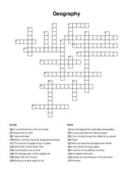 Geography Crossword Puzzle