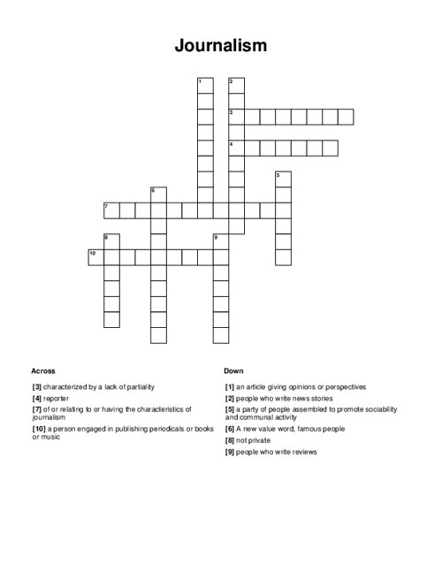 Similar to Journalism Crossword - WordMint