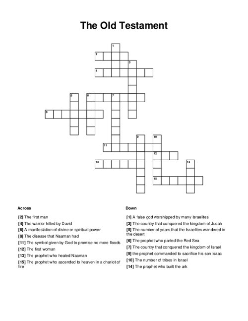 The Old Testament Crossword Puzzle