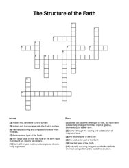 The Structure of the Earth Word Scramble Puzzle