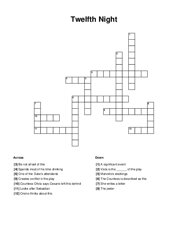 Twelfth Night Crossword Puzzle