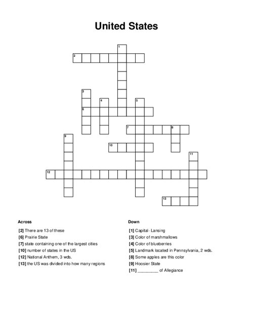 United States Crossword Puzzle