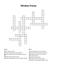 Window Frame Crossword Puzzle