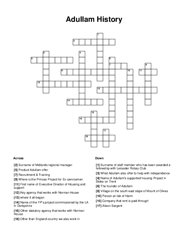 Adullam History Crossword Puzzle
