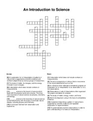 An Introduction to Science Crossword Puzzle