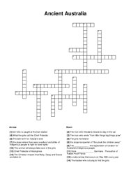 Ancient Australia Crossword Puzzle