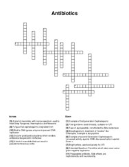 Antibiotics Crossword Puzzle