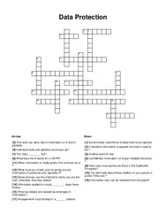 Data Protection Word Scramble Puzzle