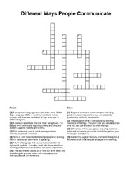 Different Ways People Communicate Crossword Puzzle