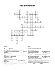 Fall Prevention Crossword Puzzle