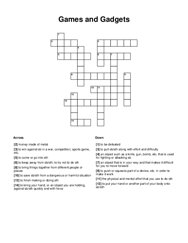 Games and Gadgets Crossword Puzzle