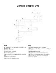 Genesis Chapter One Crossword Puzzle