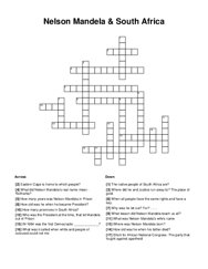 Nelson Mandela & South Africa Crossword Puzzle