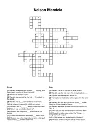 Nelson Mandela Crossword Puzzle