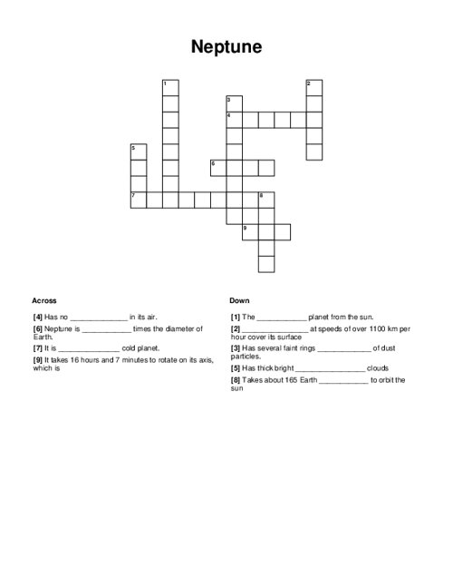 Neptune Crossword Puzzle
