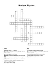 Nuclear Physics Crossword Puzzle
