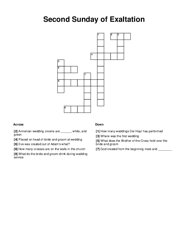 Second Sunday of Exaltation Crossword Puzzle