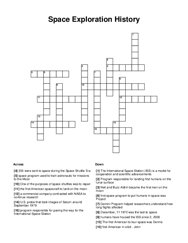 Space Exploration History Crossword Puzzle