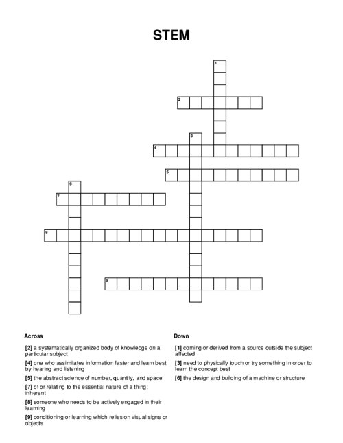STEM Crossword Puzzle