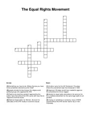 The Equal Rights Movement Crossword Puzzle