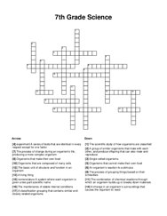 7th Grade Science Crossword Puzzle