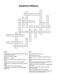 Americas History Crossword Puzzle