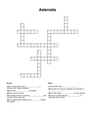 Asteroids Crossword Puzzle