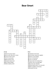 Bear Smart Crossword Puzzle