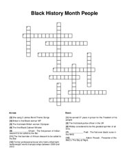 Black History Month People Crossword Puzzle