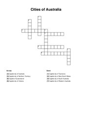 Cities of Australia Crossword Puzzle