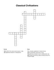 Classical Civilizations Crossword Puzzle