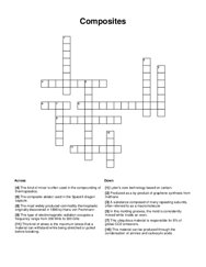 Composites Crossword Puzzle