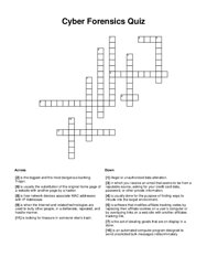 Cyber Forensics Quiz Crossword Puzzle