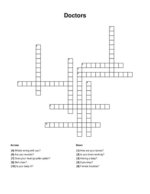 Doctors Crossword Puzzle