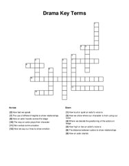 Drama Key Terms Crossword Puzzle