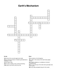 Earths Mechanism Crossword Puzzle