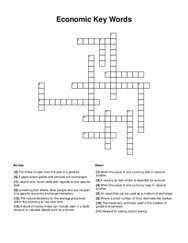 Economic Key Words Crossword Puzzle