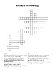 Financial Terminology Crossword Puzzle