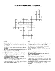 Florida Maritime Museum Crossword Puzzle